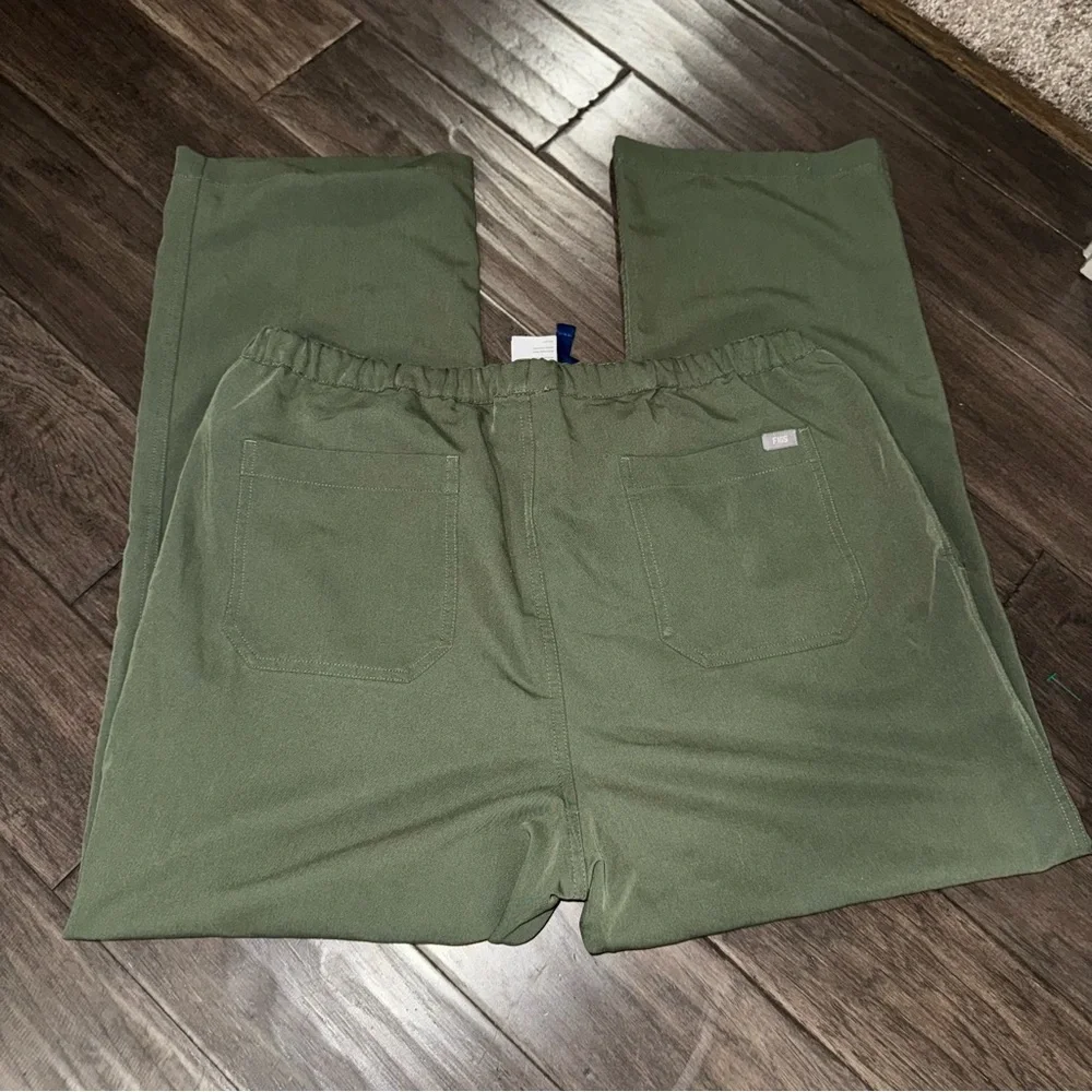 Figs Olive Joggers with Blue Accent